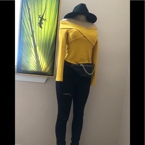 Mustard Off Shoulder Top